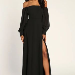 Lulus black off the shoulder dress
